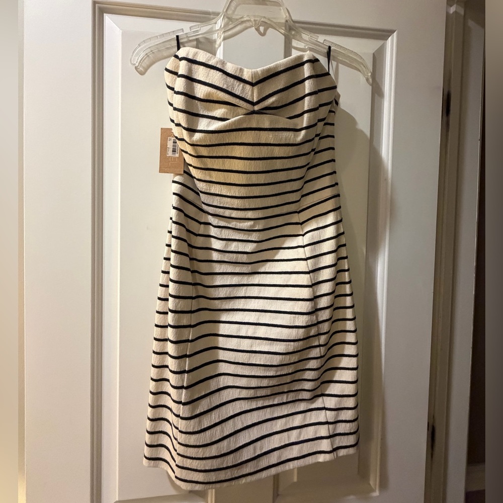 RACHEL Rachel Roy Strapless Cream and Black Dress